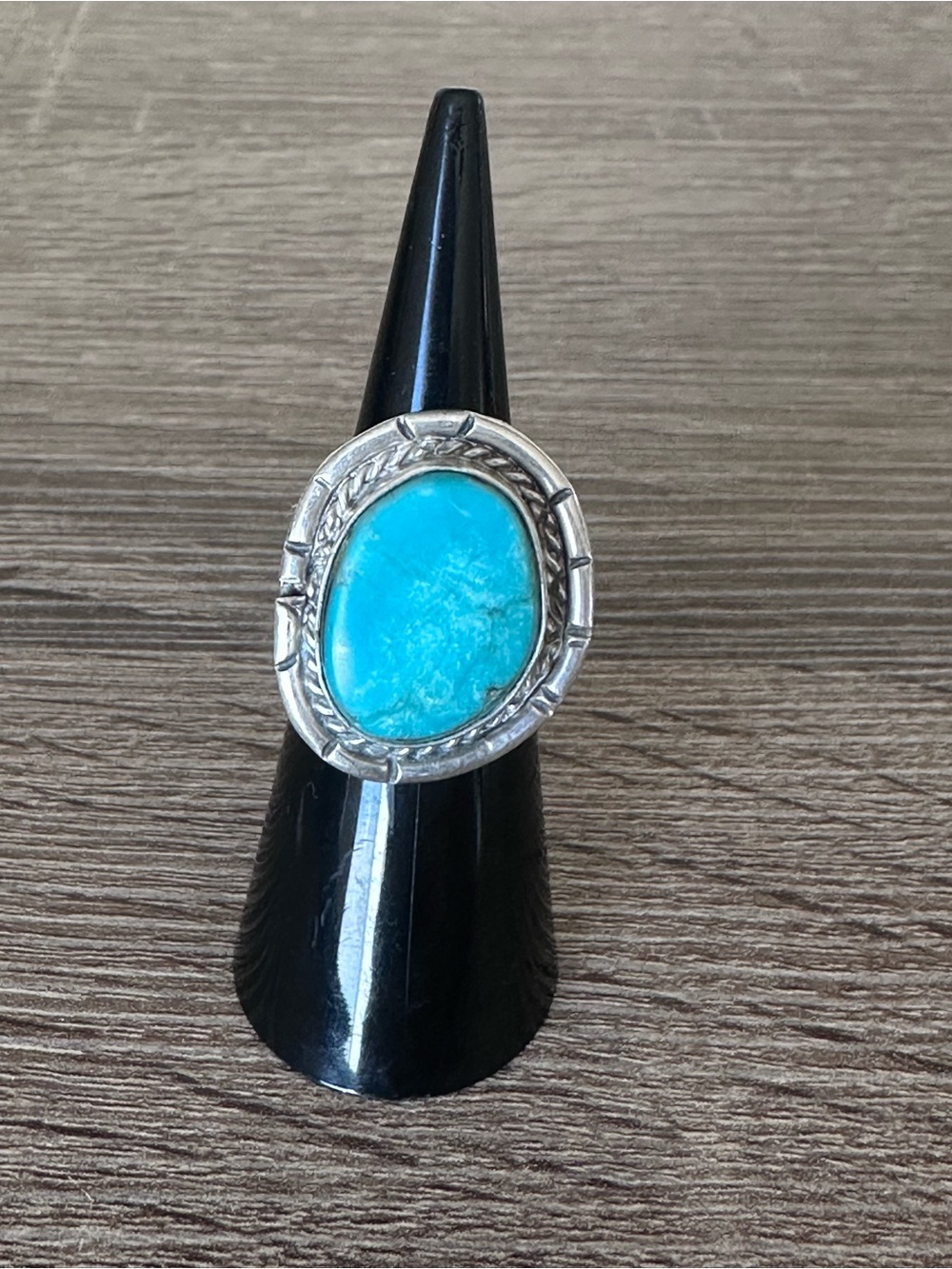 Vintage Navajo Native American Sterling Silver & Turquoise Ring Size 5